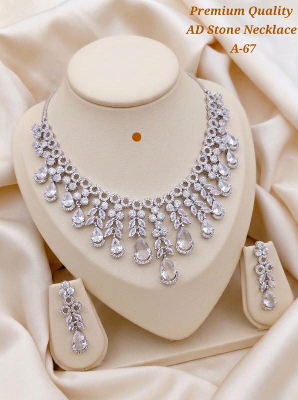 Premium quality ad stone necklace A 67 Mumbai artificial jewellery suppliers